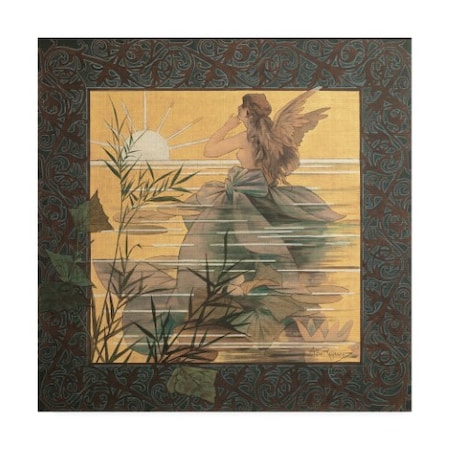 Alexandre De Riquer 'Winged Nymph At Sunrise' Canvas Art,18x18